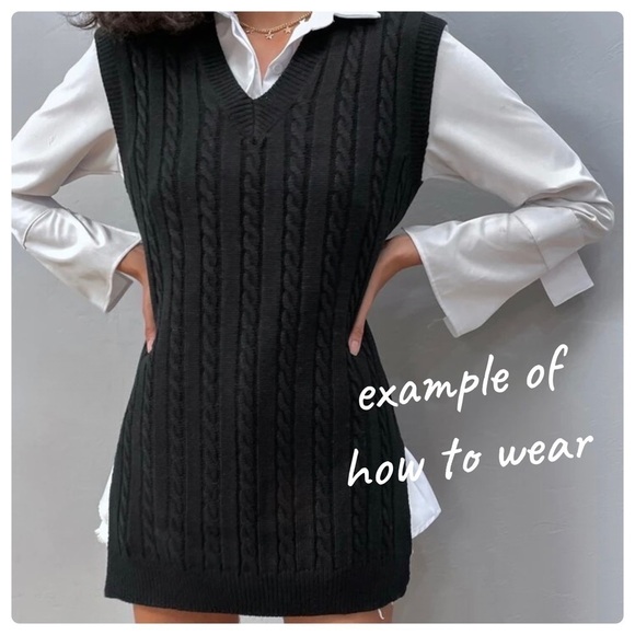 NWT Abercrombie & Fitch White Sweater Vest Mini Dress or Tunic Size M - Picture 5 of 9